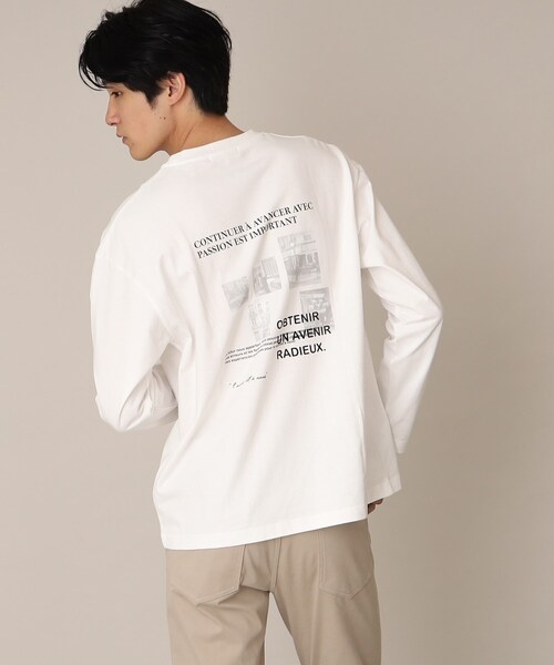 THE SHOP TK （ザ ショップ ティーケー ）の「◆Parisフォト/ロゴプリントロンT（Tシャツ/カットソー・メンズ・ホワイト系3/オフホワイト/ブラック/ダークパープル/ベージュ/ホワイト系4・03/02）」の10枚目の写真