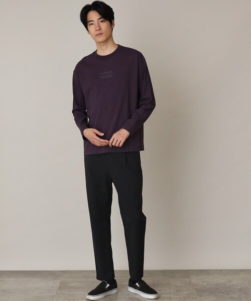 THE SHOP TK （ザ ショップ ティーケー ）の「◆Parisフォト/ロゴプリントロンT（Tシャツ/カットソー・メンズ・ホワイト系3/オフホワイト/ブラック/ダークパープル/ベージュ/ホワイト系4・03/02）」の18枚目の写真