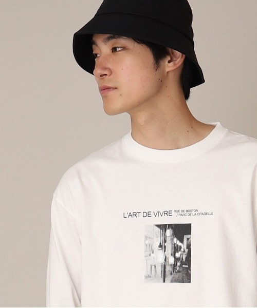 THE SHOP TK （ザ ショップ ティーケー ）の「◆Parisフォト/ロゴプリントロンT（Tシャツ/カットソー・メンズ・ホワイト系3/オフホワイト/ブラック/ダークパープル/ベージュ/ホワイト系4・03/02）」の3枚目の写真