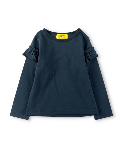 DRC branshes(ディーアールシーブランシェス)の「【WEB限定/DRC】肩フリル綿100%長袖Tシャツ ロンT(Tシャツ/カットソー・キッズ・ネイビー/グリーン/アイボリー/ピンク・100/130/150/120/140/110/90)」の12枚目の写真