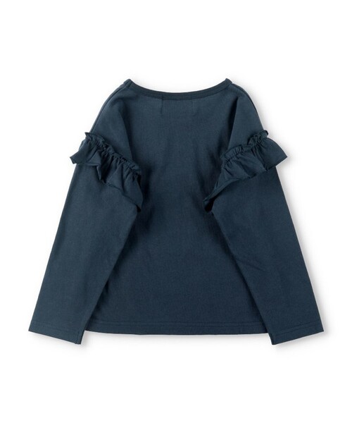 DRC branshes(ディーアールシーブランシェス)の「【WEB限定/DRC】肩フリル綿100%長袖Tシャツ ロンT(Tシャツ/カットソー・キッズ・ネイビー/グリーン/アイボリー/ピンク・100/130/150/120/140/110/90)」の13枚目の写真