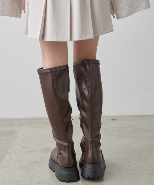 one after another NICE CLAUP（ワンアフターアナザーナイスクラップ）の「タンク底ストレッチブーツ（ブーツ・レディース・ブラック/ダークブラウン・MEDIUM/LARGE/SMALL）」の22枚目の写真