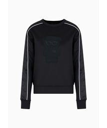 EMPORIO ARMANI | 【エンポリオ アルマーニ】スウェットシャツ 光沢インターロックファブリック パイピング＆オーバーサイズマンガベアパッチ(スウェット)