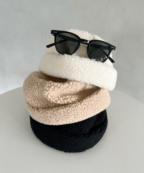 un+frame（アンフレーム）の「boa low cap beanie／ラウンドボアローキャップ/ビーニー（ニットキャップ/ビーニー・レディース・ベージュ/アイボリー/ブラック・FREE）」の3枚目の写真