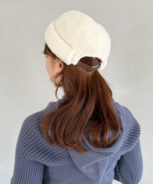 un+frame（アンフレーム）の「boa low cap beanie／ラウンドボアローキャップ/ビーニー（ニットキャップ/ビーニー・レディース・ベージュ/アイボリー/ブラック・FREE）」の12枚目の写真