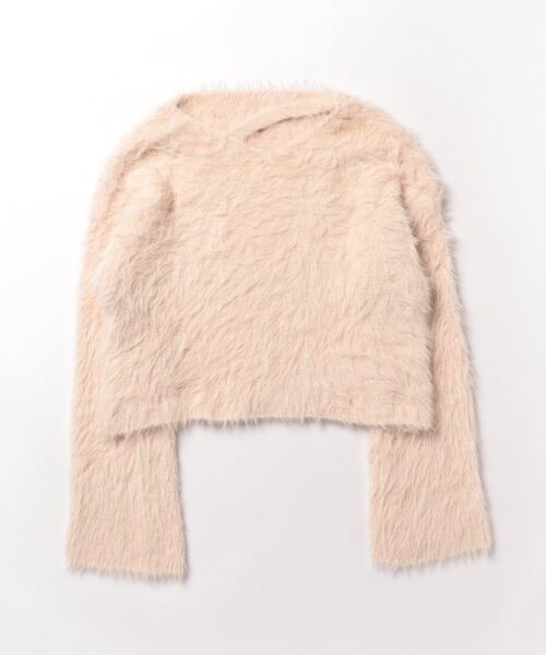 i-dare(アイディア)の「【i-dare】モヘアライク クロップド ニット ワイドセーター(ニット/セーター・レディース・グレー/アイボリー/ブラック/ホワイト/ライトパープル・FREE)」の20枚目の写真