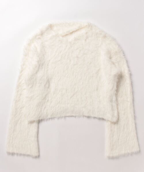 i-dare(アイディア)の「【i-dare】モヘアライク クロップド ニット ワイドセーター(ニット/セーター・レディース・グレー/アイボリー/ブラック/ホワイト/ライトパープル・FREE)」の21枚目の写真