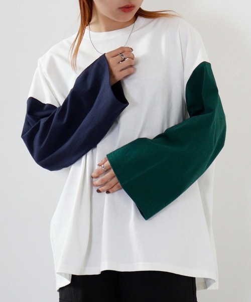FUNALIVE（ファンアライブ）の「USA cotton long sleeve big T-shirt / コットン ビッグTシャツ unisex（Tシャツ/カットソー・メンズ・ブラウン系/ホワイト系1/杢グレー/チャコール/グレー系その他/ベージュ/ピンク/ネイビー系/ブラック/グリーン/ブラウン/ホワイト系2/グレー系/サックスブルー/ベージュ系/グレー系その他2/ホワイト/ネイビー/グリーン系/ブラック系・XL/L/M）」の4枚目の写真