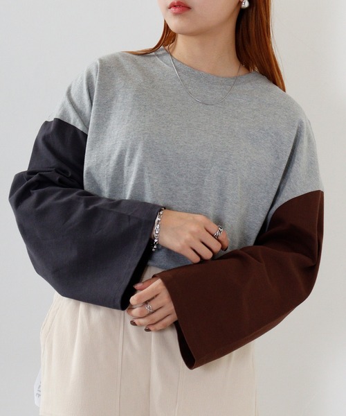FUNALIVE（ファンアライブ）の「USA cotton long sleeve big T-shirt / コットン ビッグTシャツ unisex（Tシャツ/カットソー・メンズ・ブラウン系/ホワイト系1/杢グレー/チャコール/グレー系その他/ベージュ/ピンク/ネイビー系/ブラック/グリーン/ブラウン/ホワイト系2/グレー系/サックスブルー/ベージュ系/グレー系その他2/ホワイト/ネイビー/グリーン系/ブラック系・XL/L/M）」の10枚目の写真