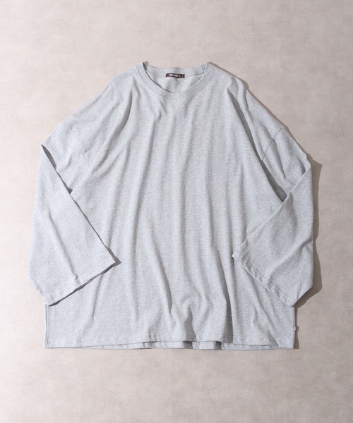 FUNALIVE（ファンアライブ）の「USA cotton long sleeve big T-shirt / コットン ビッグTシャツ unisex（Tシャツ/カットソー・メンズ・ブラウン系/ホワイト系1/杢グレー/チャコール/グレー系その他/ベージュ/ピンク/ネイビー系/ブラック/グリーン/ブラウン/ホワイト系2/グレー系/サックスブルー/ベージュ系/グレー系その他2/ホワイト/ネイビー/グリーン系/ブラック系・XL/L/M）」の6枚目の写真