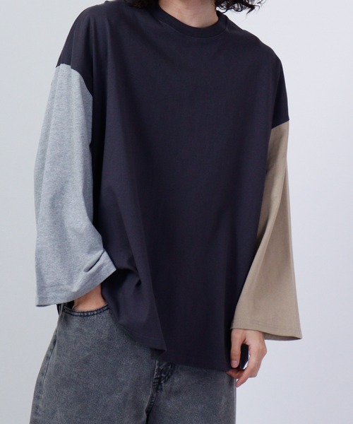 FUNALIVE（ファンアライブ）の「USA cotton long sleeve big T-shirt / コットン ビッグTシャツ unisex（Tシャツ/カットソー・メンズ・ブラウン系/ホワイト系1/杢グレー/チャコール/グレー系その他/ベージュ/ピンク/ネイビー系/ブラック/グリーン/ブラウン/ホワイト系2/グレー系/サックスブルー/ベージュ系/グレー系その他2/ホワイト/ネイビー/グリーン系/ブラック系・XL/L/M）」の7枚目の写真