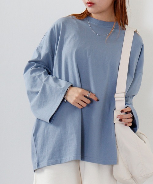 FUNALIVE（ファンアライブ）の「USA cotton long sleeve big T-shirt / コットン ビッグTシャツ unisex（Tシャツ/カットソー・メンズ・ブラウン系/ホワイト系1/杢グレー/チャコール/グレー系その他/ベージュ/ピンク/ネイビー系/ブラック/グリーン/ブラウン/ホワイト系2/グレー系/サックスブルー/ベージュ系/グレー系その他2/ホワイト/ネイビー/グリーン系/ブラック系・XL/L/M）」の18枚目の写真
