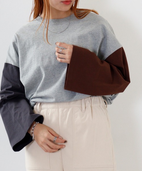 FUNALIVE（ファンアライブ）の「USA cotton long sleeve big T-shirt / コットン ビッグTシャツ unisex（Tシャツ/カットソー・メンズ・ブラウン系/ホワイト系1/杢グレー/チャコール/グレー系その他/ベージュ/ピンク/ネイビー系/ブラック/グリーン/ブラウン/ホワイト系2/グレー系/サックスブルー/ベージュ系/グレー系その他2/ホワイト/ネイビー/グリーン系/ブラック系・XL/L/M）」の22枚目の写真