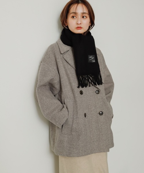 SENSE OF PLACE by URBAN RESEARCH（センスオブプレイスバイアーバンリサーチ）の「カシミヤ混ウールストール（マフラー・レディース・ブラック/オレンジ/アイボリー・ONE）」の11枚目の写真