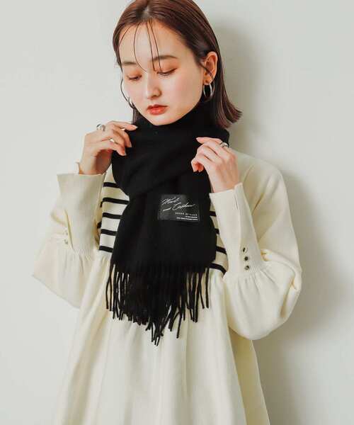 SENSE OF PLACE by URBAN RESEARCH（センスオブプレイスバイアーバンリサーチ）の「カシミヤ混ウールストール（マフラー・レディース・ブラック/オレンジ/アイボリー・ONE）」の14枚目の写真