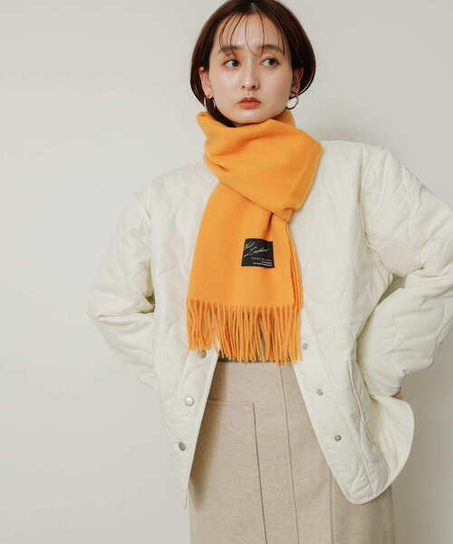 SENSE OF PLACE by URBAN RESEARCH（センスオブプレイスバイアーバンリサーチ）の「カシミヤ混ウールストール（マフラー・レディース・ブラック/オレンジ/アイボリー・ONE）」の19枚目の写真