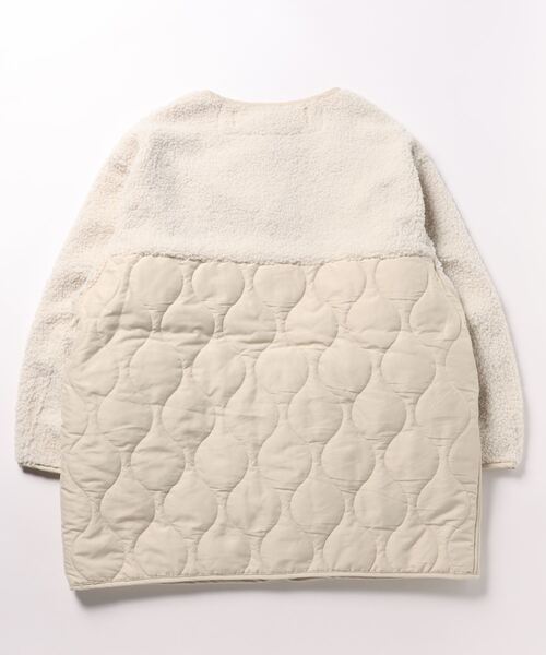 STYLEBLOCK（スタイルブロック）の「マットタフタ×ボア切替M65ショートコート（ブルゾン・レディース・アイボリー/ブラック/オリーブ/ライトベージュ/ベージュ・M）」の6枚目の写真