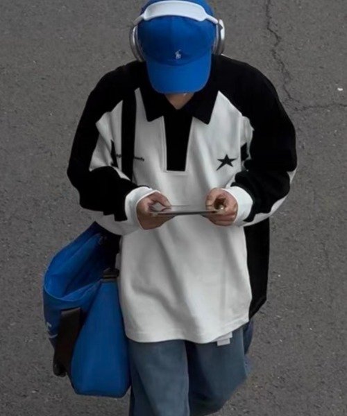 ROOPTOKYO（ループトウキョウ）の「ZIP POLO KNIT/ジップポロニット ゲームシャツ バイカラー（シャツ/ブラウス・メンズ・ホワイト/ブラック・L/XL/XXL）」の8枚目の写真