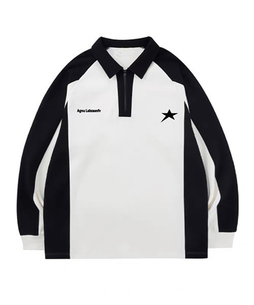 ROOPTOKYO（ループトウキョウ）の「ZIP POLO KNIT/ジップポロニット ゲームシャツ バイカラー（シャツ/ブラウス・メンズ・ホワイト/ブラック・L/XL/XXL）」の7枚目の写真