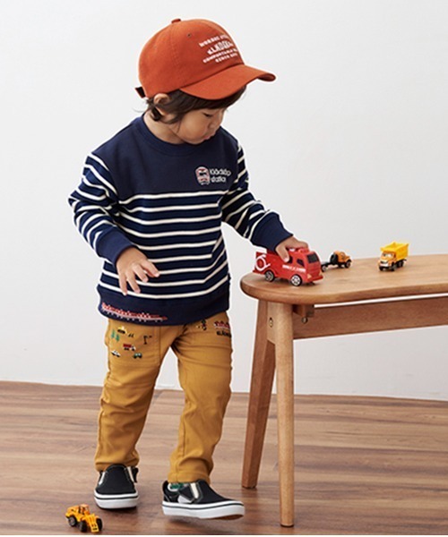 kladskap（クレードスコープ）の「電車刺しゅうボーダートレーナー（スウェット・キッズ・ネイビー/アイボリー・90cm/80ｃｍ/100cm/130cm/110cm/120cm）」の6枚目の写真