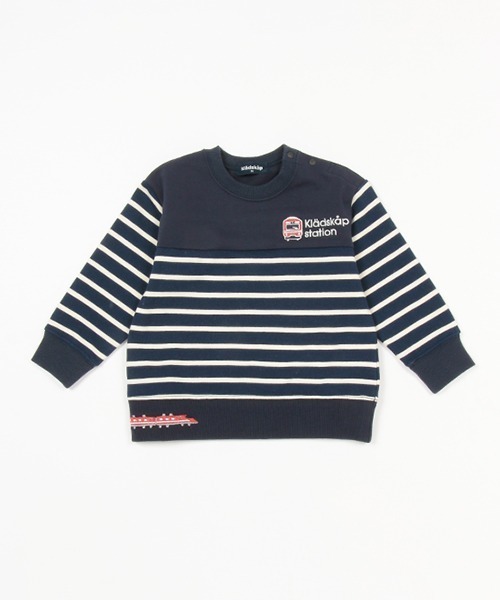 kladskap（クレードスコープ）の「電車刺しゅうボーダートレーナー（スウェット・キッズ・ネイビー/アイボリー・90cm/80ｃｍ/100cm/130cm/110cm/120cm）」の11枚目の写真