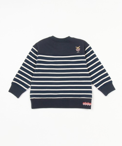 kladskap（クレードスコープ）の「電車刺しゅうボーダートレーナー（スウェット・キッズ・ネイビー/アイボリー・90cm/80ｃｍ/100cm/130cm/110cm/120cm）」の12枚目の写真