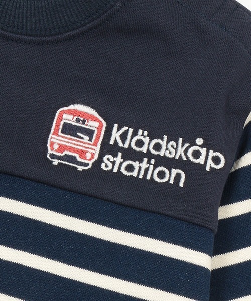 kladskap（クレードスコープ）の「電車刺しゅうボーダートレーナー（スウェット・キッズ・ネイビー/アイボリー・90cm/80ｃｍ/100cm/130cm/110cm/120cm）」の14枚目の写真