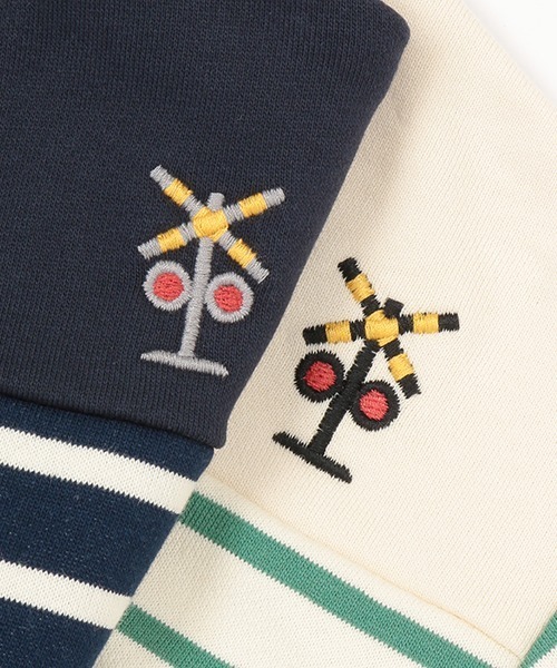 kladskap（クレードスコープ）の「電車刺しゅうボーダートレーナー（スウェット・キッズ・ネイビー/アイボリー・90cm/80ｃｍ/100cm/130cm/110cm/120cm）」の16枚目の写真
