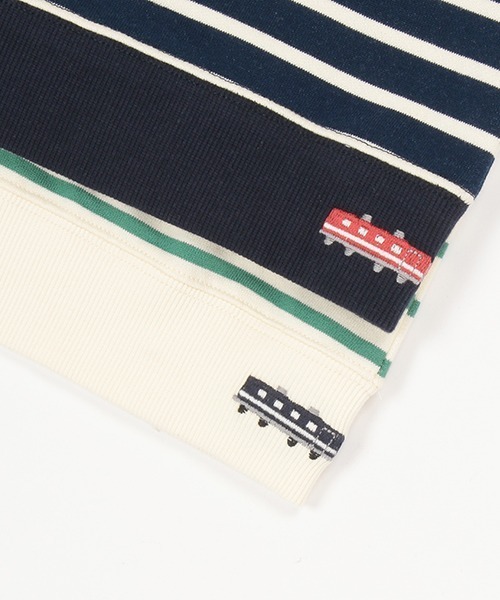 kladskap（クレードスコープ）の「電車刺しゅうボーダートレーナー（スウェット・キッズ・ネイビー/アイボリー・90cm/80ｃｍ/100cm/130cm/110cm/120cm）」の17枚目の写真