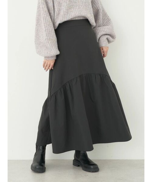 earth music&ecology（アースミュージックアンドエコロジー）の「イレヘム切替スカート（スカート・レディース・ブラック/ブラウン/ブルー・FREE）」の8枚目の写真