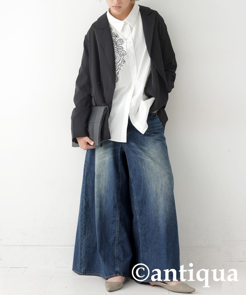 antiqua(アンティカ)の「ワイドデニムパンツ(デニムパンツ・レディース・ブルー系その他・TL/FREE)」の19枚目の写真