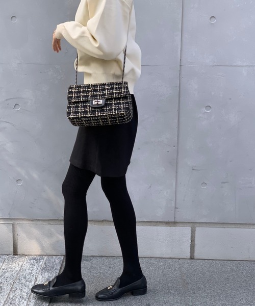 E&C closet…（イーアンドシークローゼット）の「ツイードチェーンバッグ（ショルダーバッグ・レディース・ブラック/その他・FREE）」の10枚目の写真