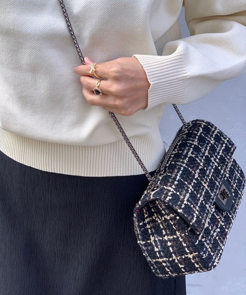 E&C closet…（イーアンドシークローゼット）の「ツイードチェーンバッグ（ショルダーバッグ・レディース・ブラック/その他・FREE）」の12枚目の写真