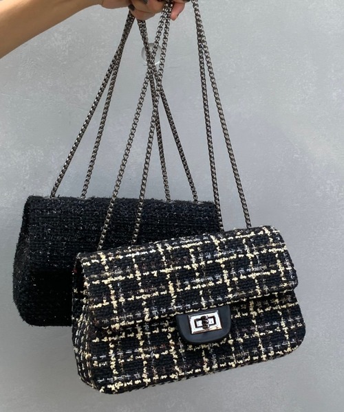 E&C closet…（イーアンドシークローゼット）の「ツイードチェーンバッグ（ショルダーバッグ・レディース・ブラック/その他・FREE）」の13枚目の写真