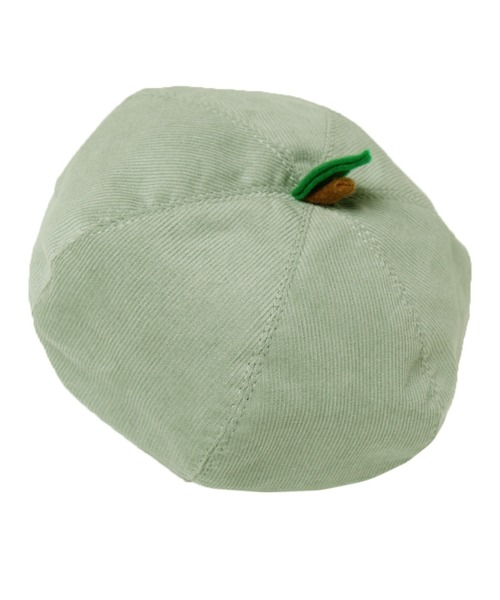 14+（イチヨンプラス）の「コーデユロイリンゴベレー（ハンチング/ベレー帽・キッズ・グリーン/イエロー・kids-L/kids-S）」の2枚目の写真