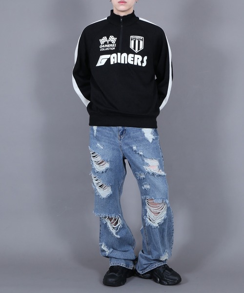 Figments（フィグメンツ）の「ハーフZIPスポーツロゴニットプルオーバー（ニット/セーター・レディース・ブラック・FREE）」の3枚目の写真