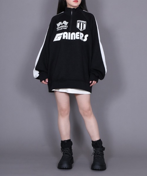 Figments（フィグメンツ）の「ハーフZIPスポーツロゴニットプルオーバー（ニット/セーター・レディース・ブラック・FREE）」の12枚目の写真