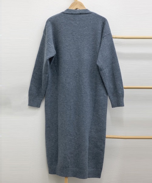Miniministore(ミニミニストア)の「ニットワンピース 秋冬 ディープスリット(ワンピース・レディース・ブラック/アイボリー/ブルーグレー/グレー・フリー)」の9枚目の写真