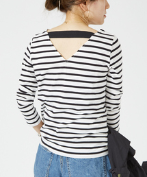 Rouge vif Anna | バックVボーダーロンT(Tシャツ/カットソー)