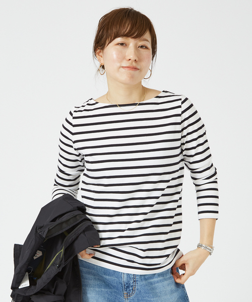 Rouge vif Anna(ルージュヴィフアンナ)の「バックVボーダーロンT(Tシャツ/カットソー・レディース・ブラック/ブルー・フリー)」の4枚目の写真