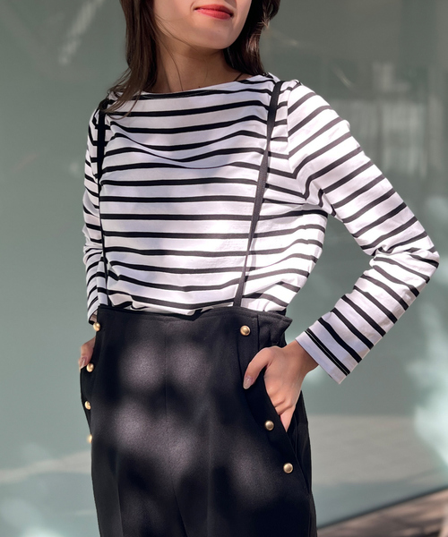 Rouge vif Anna(ルージュヴィフアンナ)の「バックVボーダーロンT(Tシャツ/カットソー・レディース・ブラック/ブルー・フリー)」の19枚目の写真