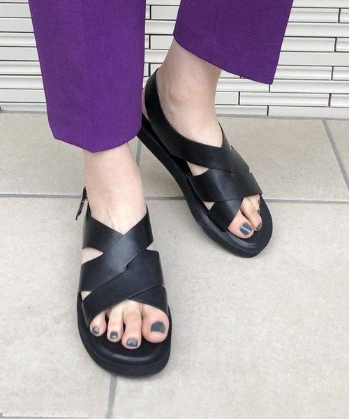 EVOL（イーボル）の「【EVOL】クロスベルトフラットサンダル IW5304（サンダル・レディース・ベージュ/ブラック・S/M/L/LL）」の9枚目の写真