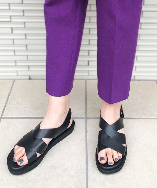 EVOL（イーボル）の「【EVOL】クロスベルトフラットサンダル IW5304（サンダル・レディース・ベージュ/ブラック・S/M/L/LL）」の10枚目の写真