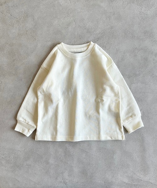 BIG FIELD（ビッグフィールド）の「ヘビーウェイト無地ロンT（90～150cm）（Tシャツ/カットソー・キッズ・グリーン/杢グレー/チャコール/オフホワイト・110/90/100/120/150/140/130）」の5枚目の写真