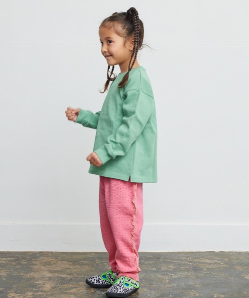 BIG FIELD（ビッグフィールド）の「ヘビーウェイト無地ロンT（90～150cm）（Tシャツ/カットソー・キッズ・グリーン/杢グレー/チャコール/オフホワイト・110/90/100/120/150/140/130）」の11枚目の写真