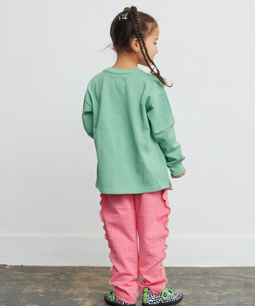 BIG FIELD（ビッグフィールド）の「ヘビーウェイト無地ロンT（90～150cm）（Tシャツ/カットソー・キッズ・グリーン/杢グレー/チャコール/オフホワイト・110/90/100/120/150/140/130）」の16枚目の写真