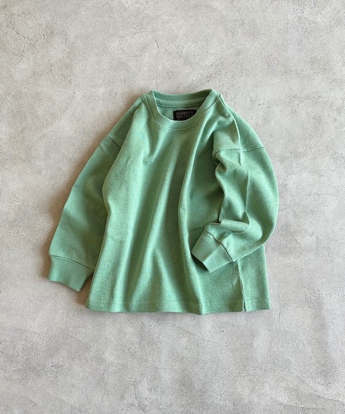 BIG FIELD（ビッグフィールド）の「ヘビーウェイト無地ロンT（90～150cm）（Tシャツ/カットソー・キッズ・グリーン/杢グレー/チャコール/オフホワイト・110/90/100/120/150/140/130）」の15枚目の写真