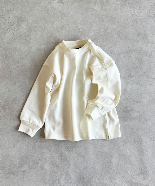 BIG FIELD（ビッグフィールド）の「ヘビーウェイト無地ロンT（90～150cm）（Tシャツ/カットソー・キッズ・グリーン/杢グレー/チャコール/オフホワイト・110/90/100/120/150/140/130）」の14枚目の写真