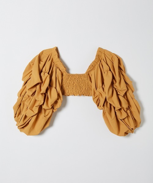 leinwande（ラインヴァンド）の「Flower Bubble Sleeve Top（Tシャツ/カットソー・レディース・ブラック/オレンジ/ホワイト・FREE）」の9枚目の写真