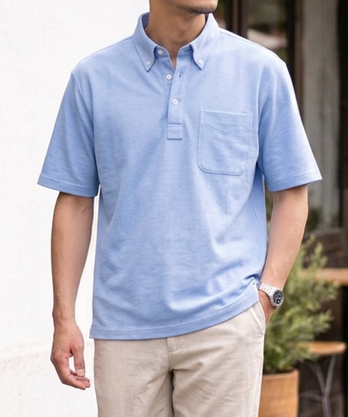 TETE HOMME（テットオム）の「【WEB限定】吸水速乾 ドライ ストレッチポロシャツ（ポロシャツ・メンズ・ネイビー/ホワイト/ブルー・MEDIUM/X-LARGE/LARGE）」の15枚目の写真
